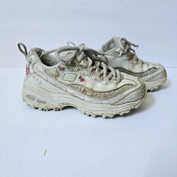 Sketchers D'lites Platform Sneakers Play Condition size 11 Floral Embroidered - Picture 1 of 15